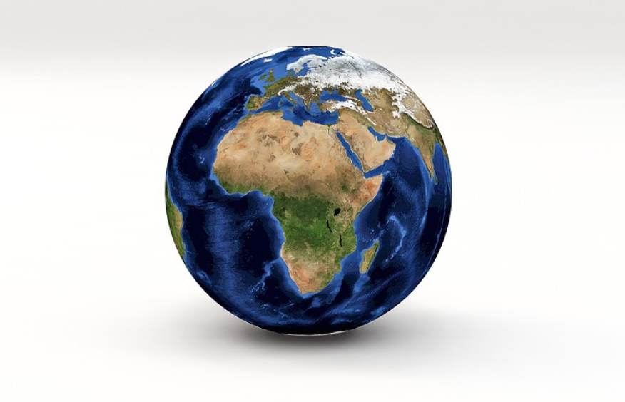 africa on the globe